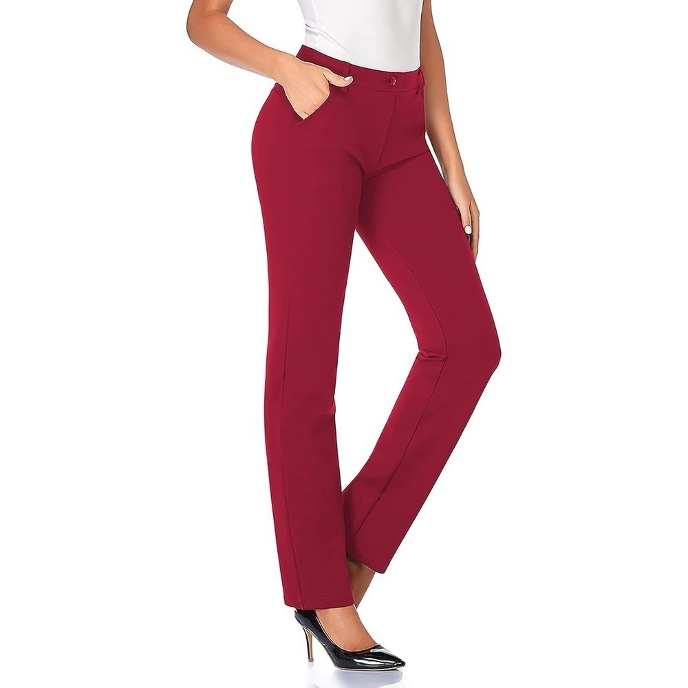 NEW Tapata Women's Red Stretch Pants Sz 8 Long Inseam Work Office Dress Trouser